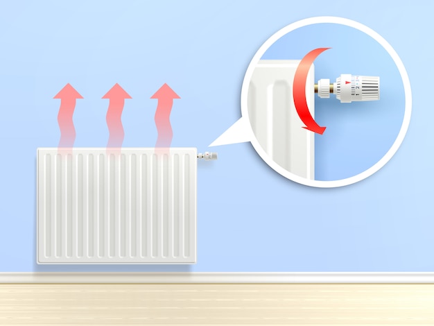 Vecteur gratuit illustration de radiateur réaliste