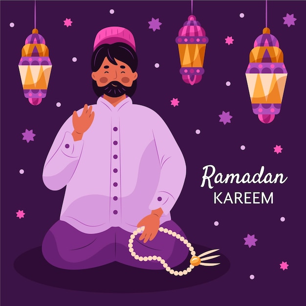 Illustration De Ramadan Kareem Dessiné à La Main