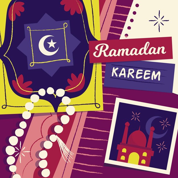 Illustration de ramadan kareem dessiné à la main