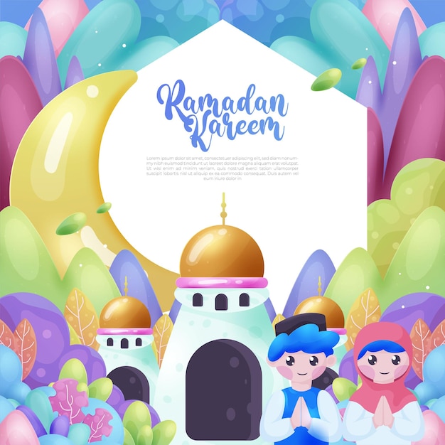 Illustration De Ramadan Kareem Dessinée à La Main