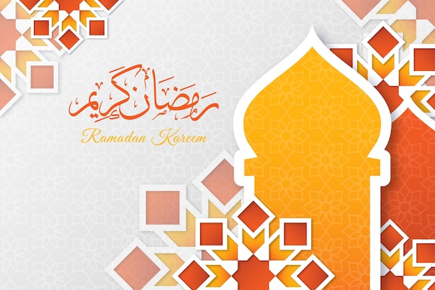 Vecteur gratuit illustration de ramadan kareem en style papier