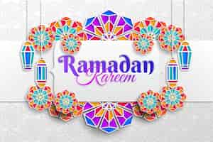 Vecteur gratuit illustration de ramadan kareem en style papier