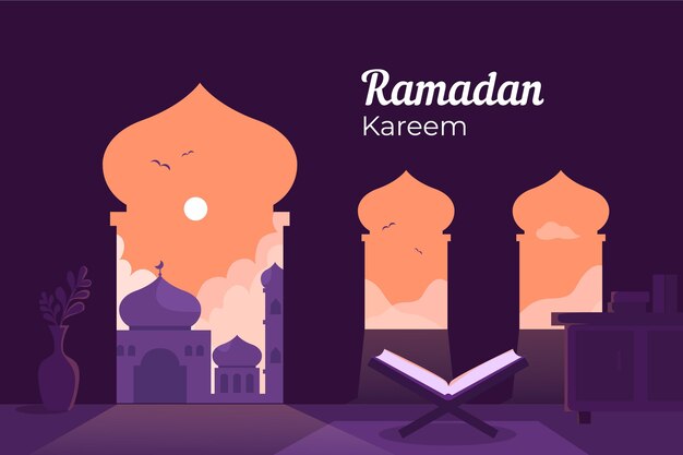 Illustration de ramadan plat