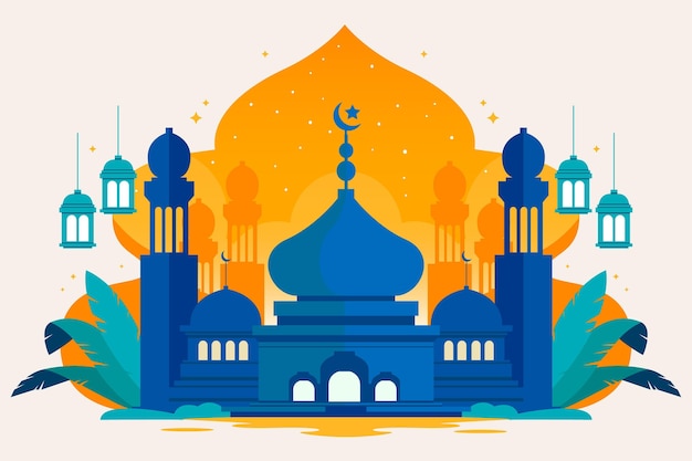 Illustration de ramadan plat