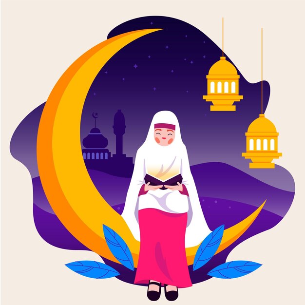 Vecteur gratuit illustration de ramadan plat