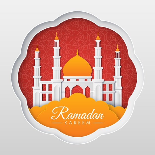 Vecteur gratuit illustration de ramadan de style papier