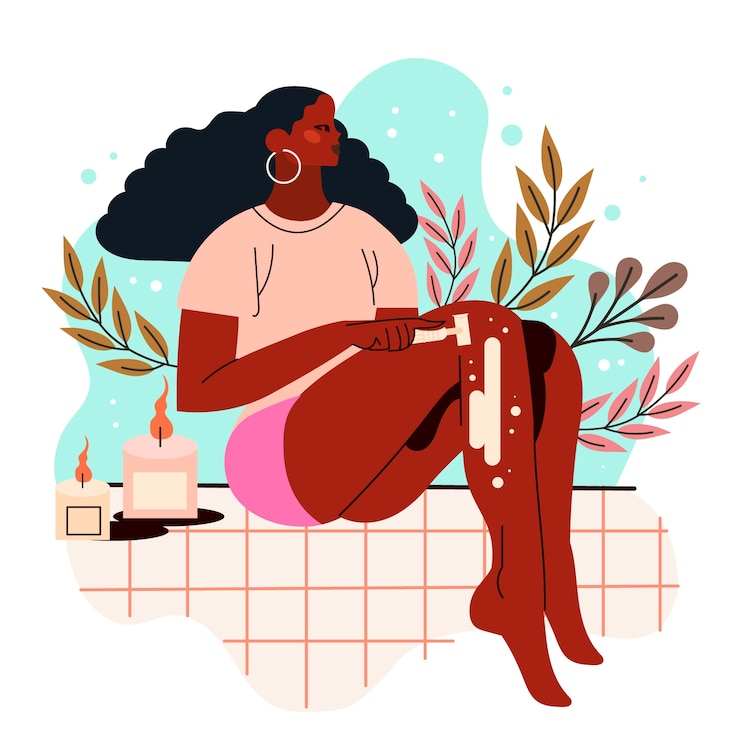 Vecteur gratuit illustration de rasage femme dessinée à la main