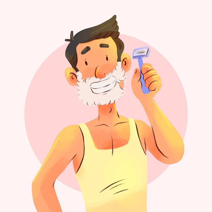 Vecteur gratuit illustration de rasage homme aquarelle