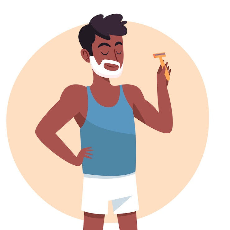 Vecteur gratuit illustration de rasage homme dessiné à la main