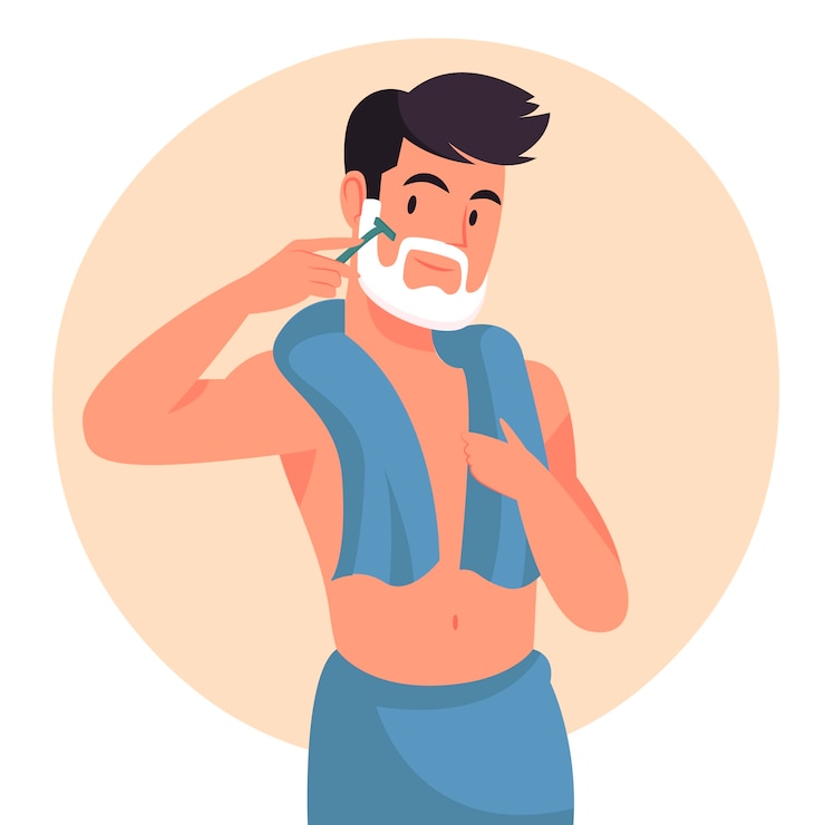 Vecteur gratuit illustration de rasage homme dessiné à la main