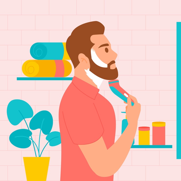 Vecteur gratuit illustration de rasage homme dessiné à la main