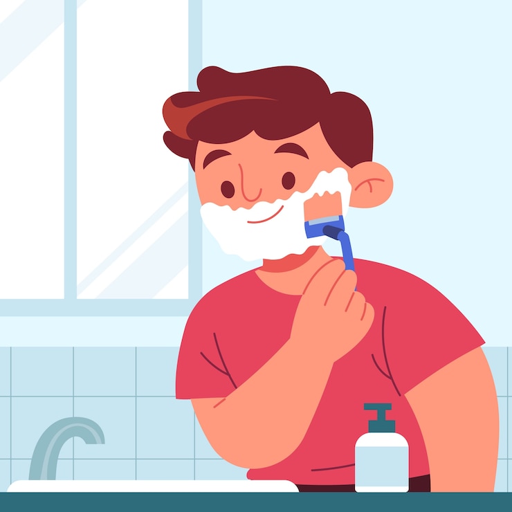 Vecteur gratuit illustration de rasage homme dessiné à la main