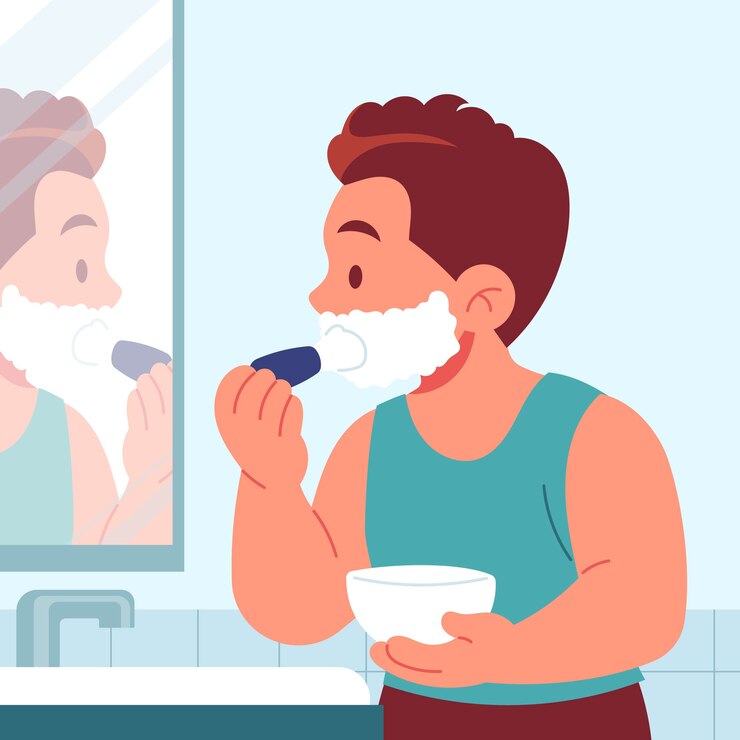 Vecteur gratuit illustration de rasage homme dessiné à la main