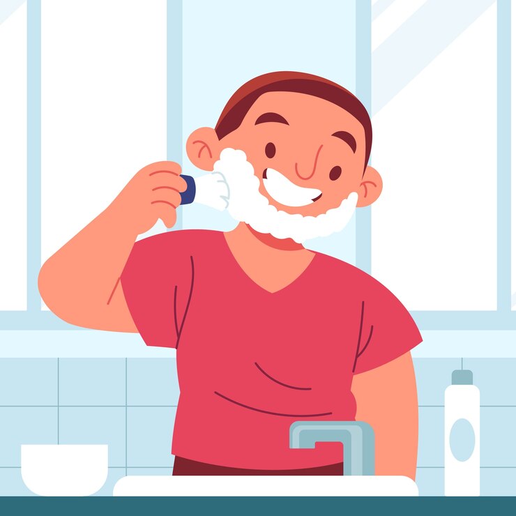 Vecteur gratuit illustration de rasage homme dessiné à la main