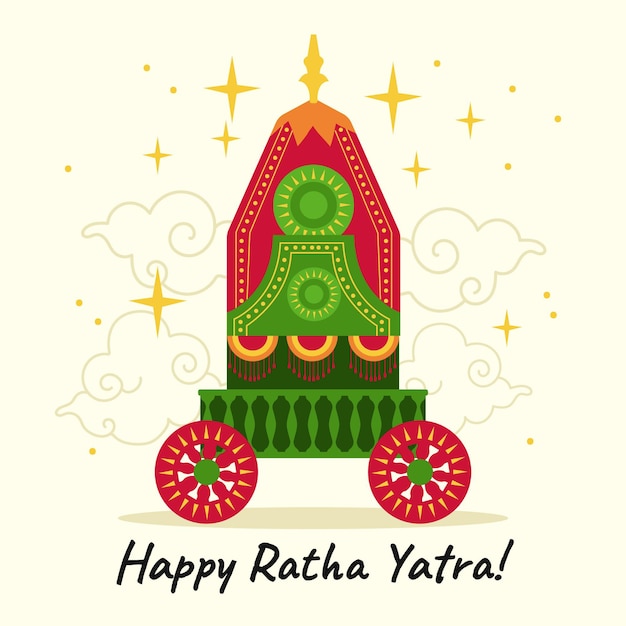 Vecteur gratuit illustration de rath yatra heureux