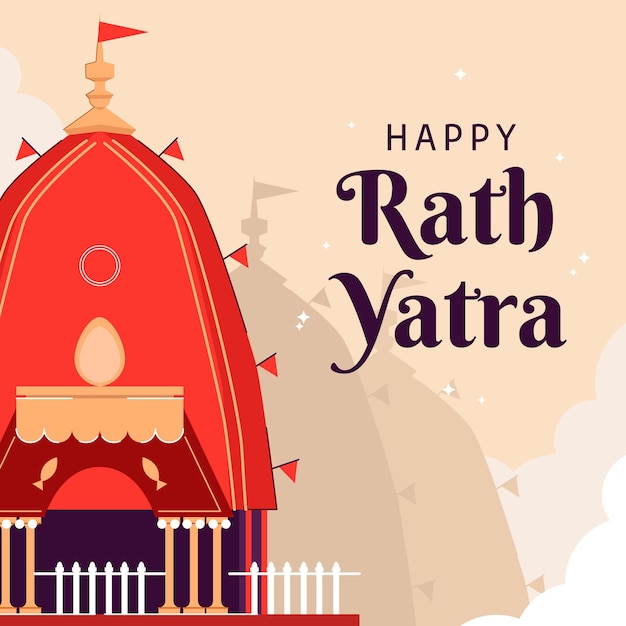 Vecteur gratuit illustration de rath yatra heureux