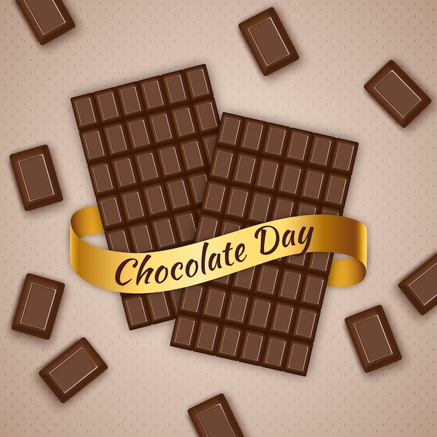 Vecteur gratuit illustration réaliste de la célébration de la journée mondiale du chocolat