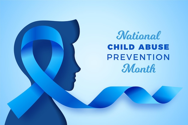 Illustration réaliste du mois national de prévention de la maltraitance des enfants
