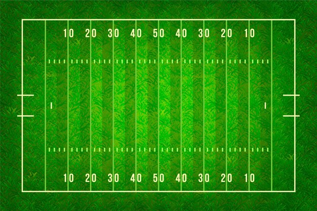 Illustration réaliste du terrain de football américain en vue de dessus