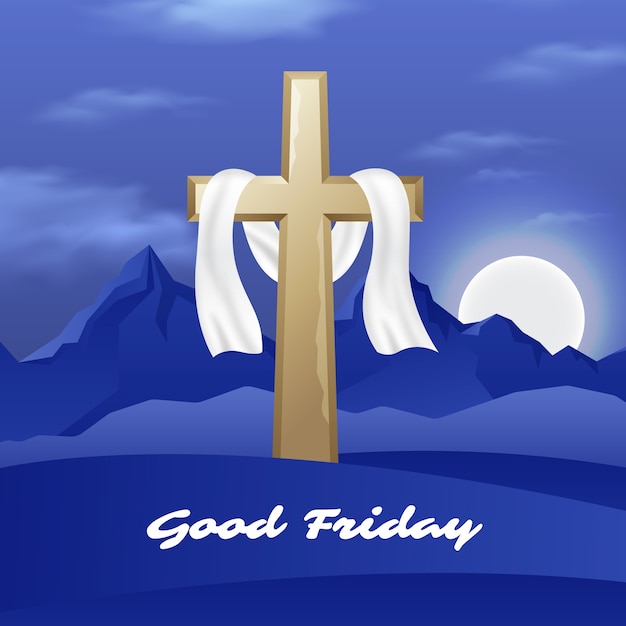 Illustration réaliste du vendredi saint avec croix