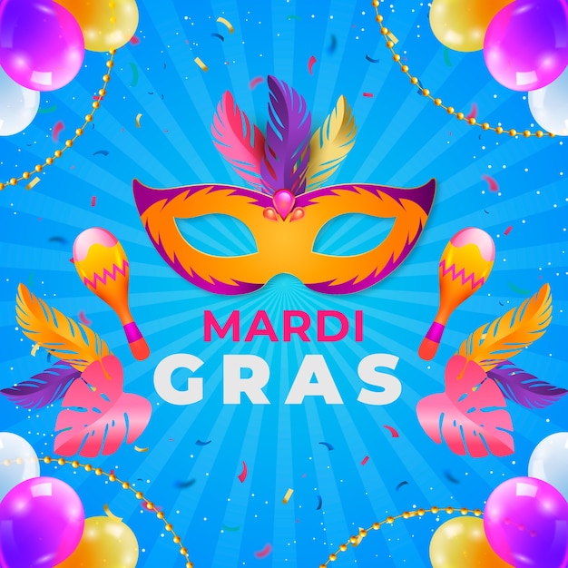 Illustration réaliste de la fête du mardi gras