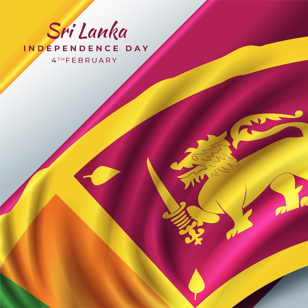 Vecteur gratuit illustration réaliste de la fête de l'indépendance du sri lanka