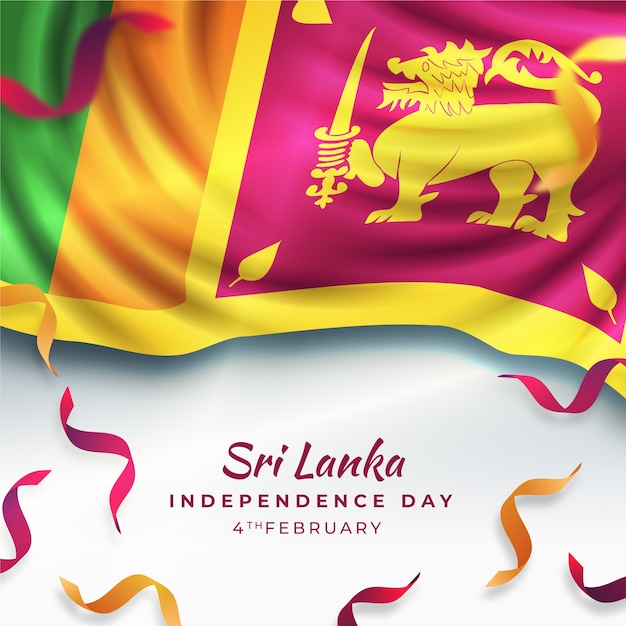 Illustration réaliste de la fête de l'indépendance du sri lanka