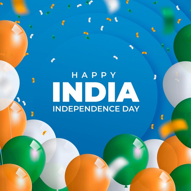 Illustration réaliste de la fête de l'indépendance indienne