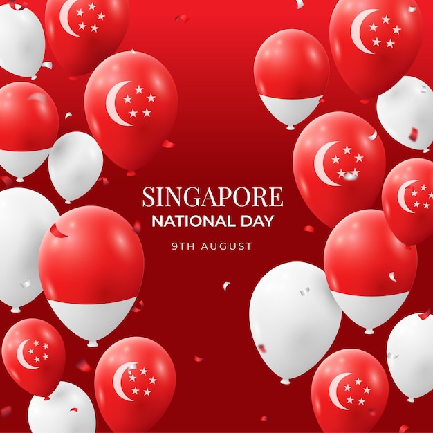 Illustration Réaliste De La Fête Nationale De Singapour