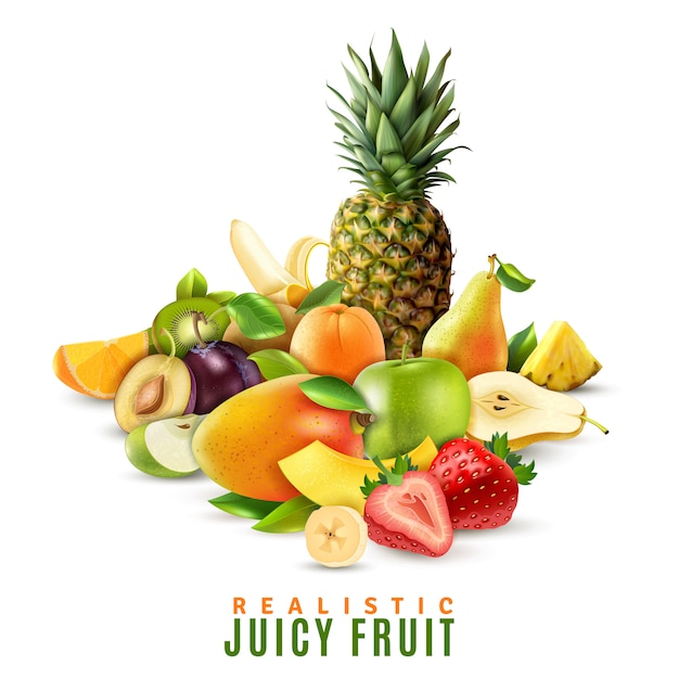 Illustration réaliste de fruits juteux