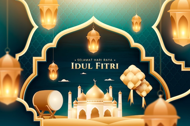 Illustration Réaliste De Hari Raya Idul Fitri