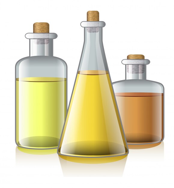 Illustration réaliste de l&#39;huile aromatique. Aromathérapie, salon de spa, bouteille. Concept de soins du corps.