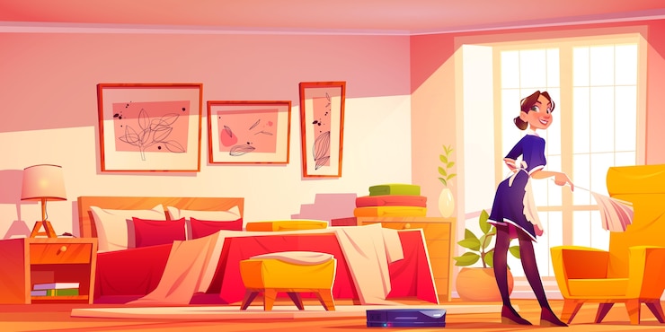 Vecteur gratuit illustration réaliste de l'intérieur de la chambre