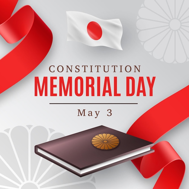 Illustration réaliste de la journée commémorative de la constitution japonaise