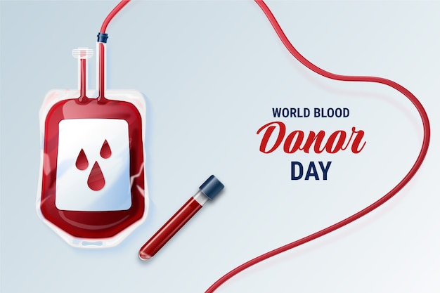 Vecteur gratuit illustration réaliste de la journée mondiale des donneurs de sang