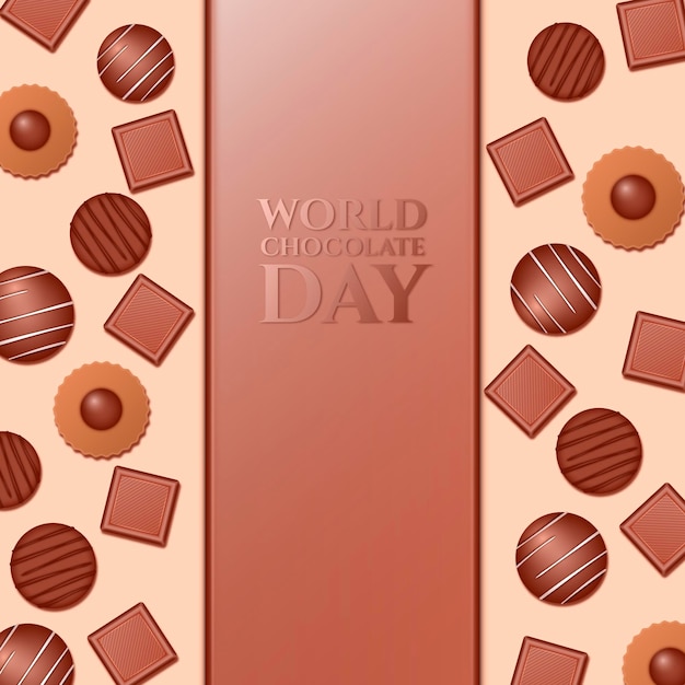 Vecteur gratuit illustration réaliste de la journée mondiale du chocolat