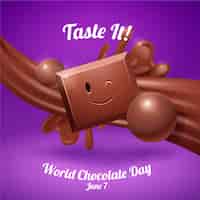 Vecteur gratuit illustration réaliste de la journée mondiale du chocolat