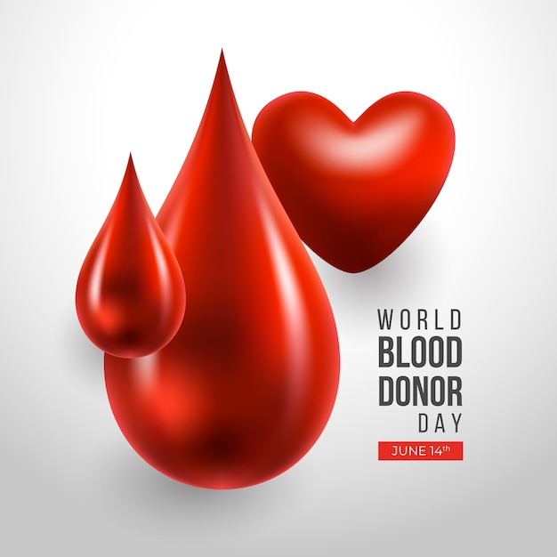 Vecteur gratuit illustration réaliste de la journée mondiale du donneur de sang
