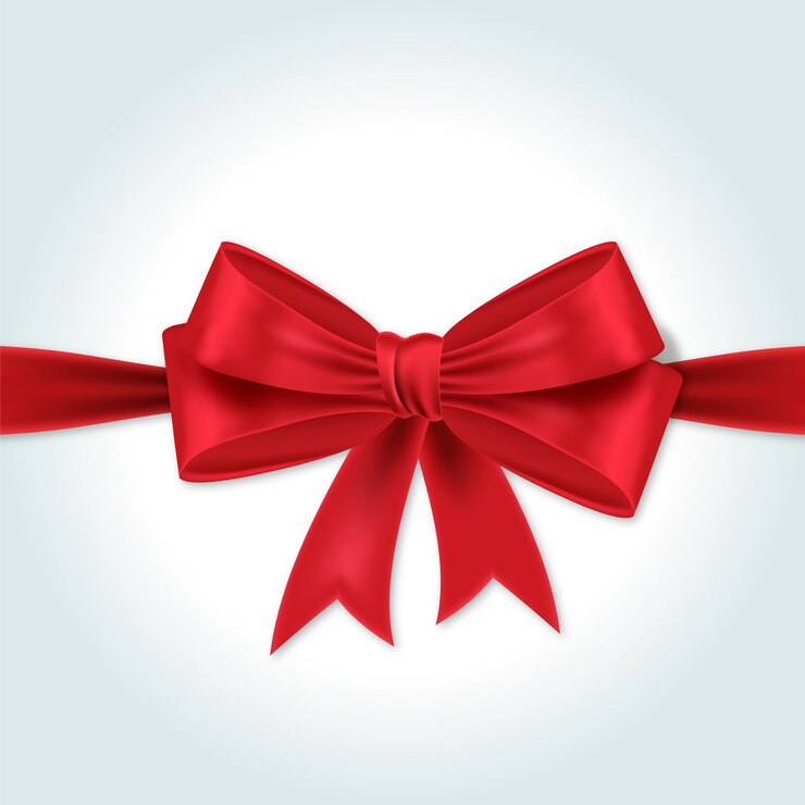 Vecteur gratuit illustration réaliste d'un nœud de cadeau isolé.