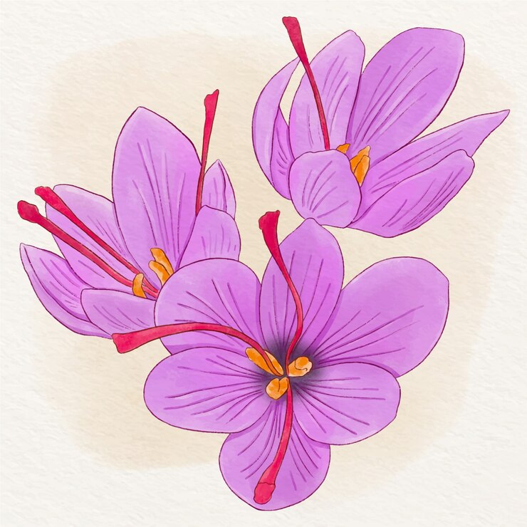 Vecteur gratuit illustration de safran aquarelle