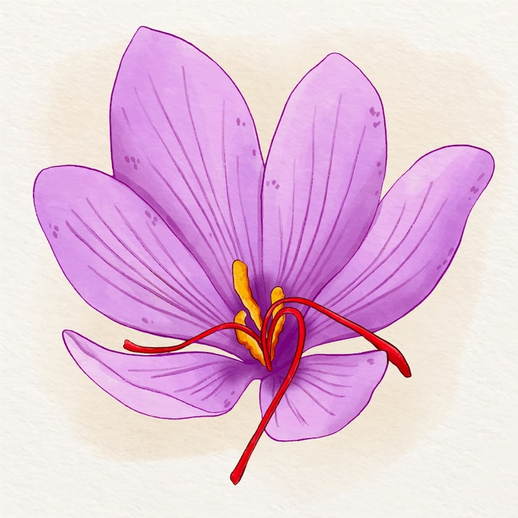 Vecteur gratuit illustration de safran aquarelle