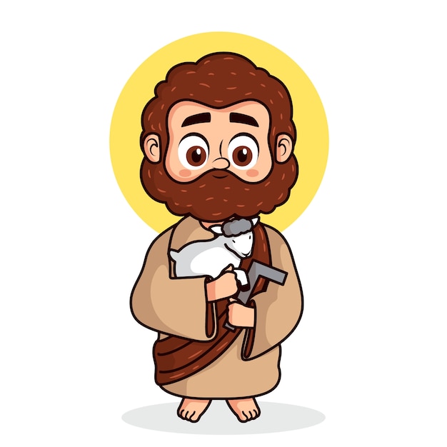 Vecteur gratuit illustration de saint joseph dessinée à la main