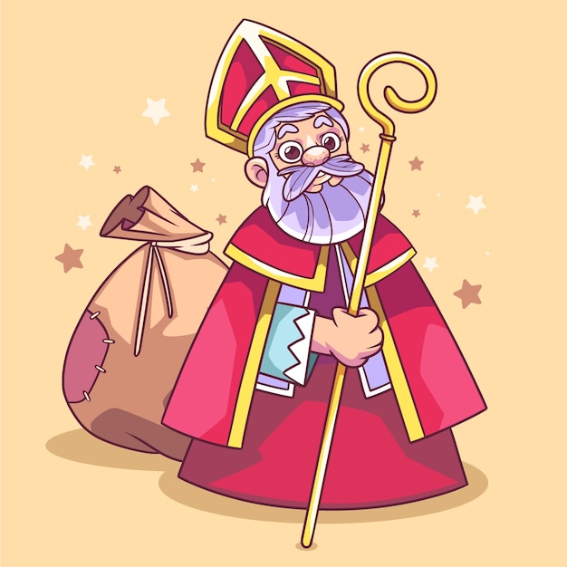 Illustration De Saint Nicolas Dessinée à La Main