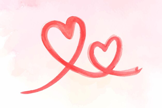 Illustration de la Saint-Valentin de coup de pinceau coeur