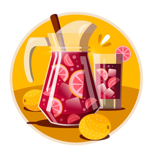 Vecteur gratuit illustration de sangria design plat