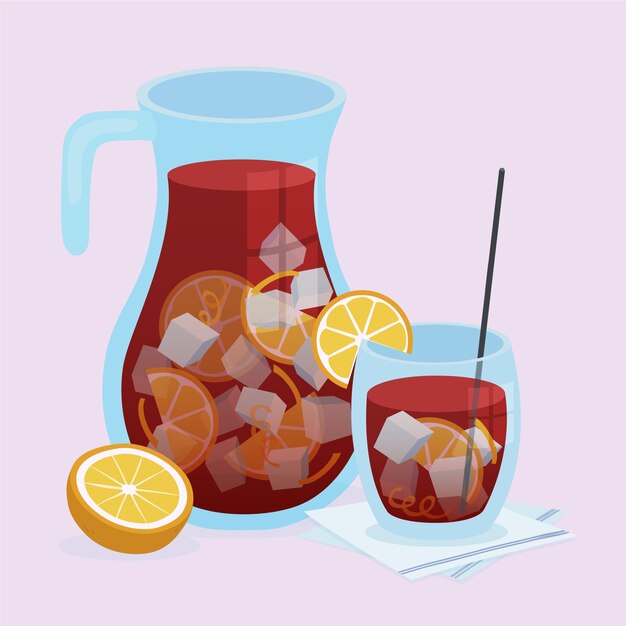 Illustration de sangria rafraîchissante dessinée à la main