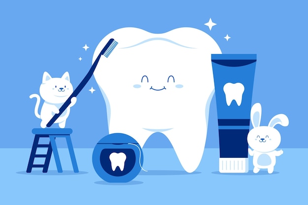 Illustration de santé dentaire design plat
