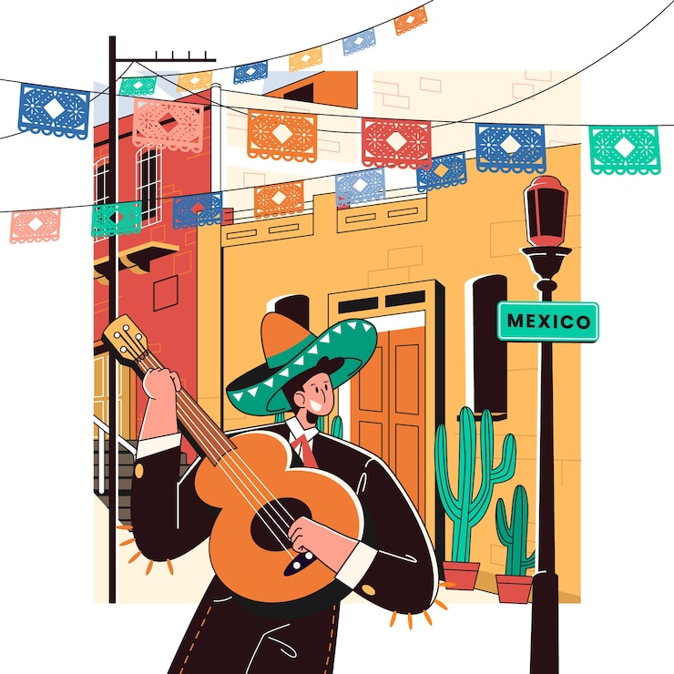 Vecteur gratuit illustration de scène d'amérique latine dessinée à la main
