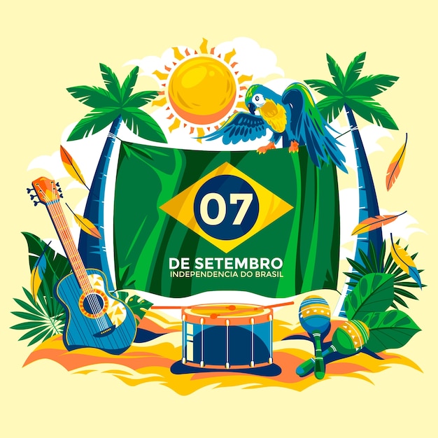 Illustration De Sete De Setembro Plat