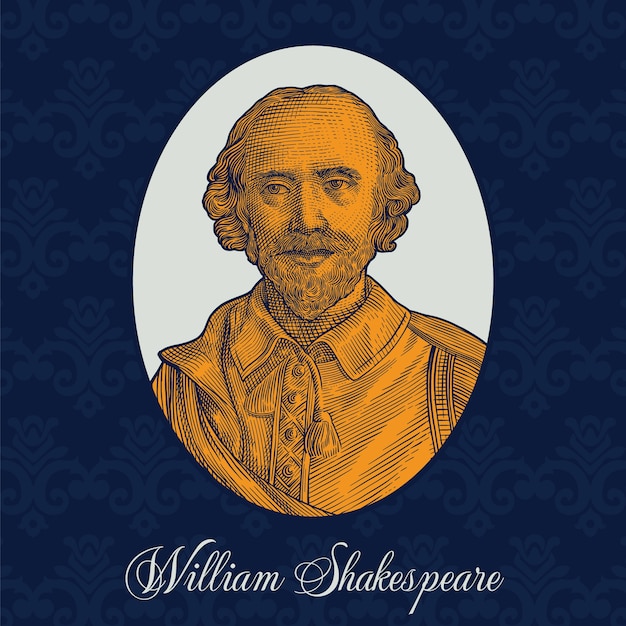 Vecteur gratuit illustration de shakespeare dessinée à la main